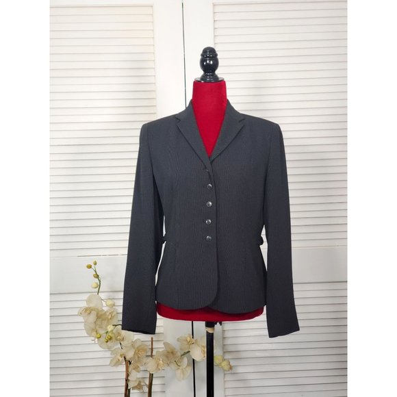 Ann Taylor Womens Black Notch Collar 5 Button Blazer Jacket Sz 6 P 1540 - Picture 1 of 11